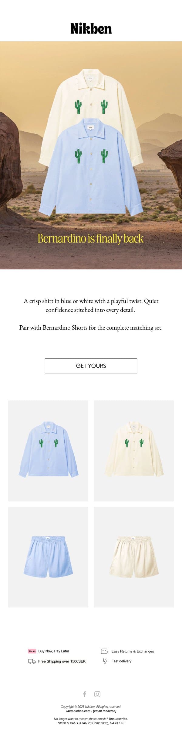 Bernardino is finally back! email from Nikben screenshot