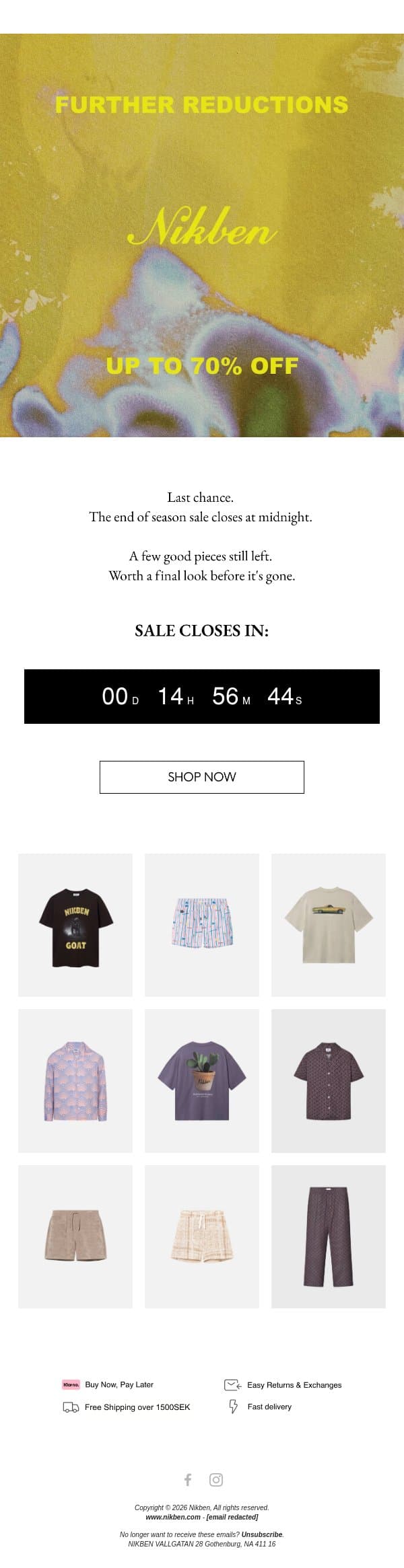 The sale closes tonight. email from Nikben screenshot