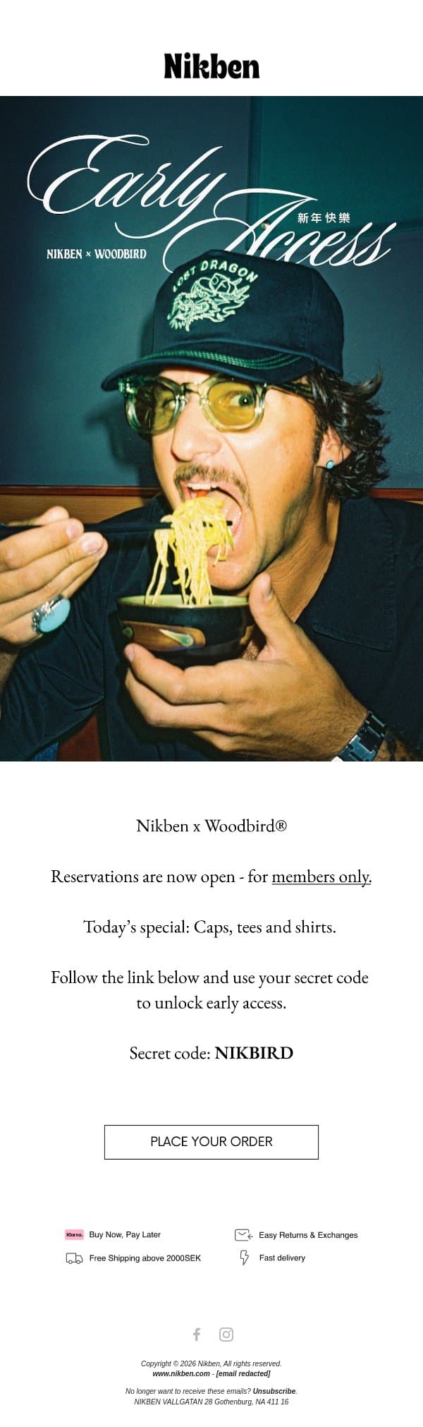 Nikben x Woodbird® - Reservations are open email from Nikben screenshot