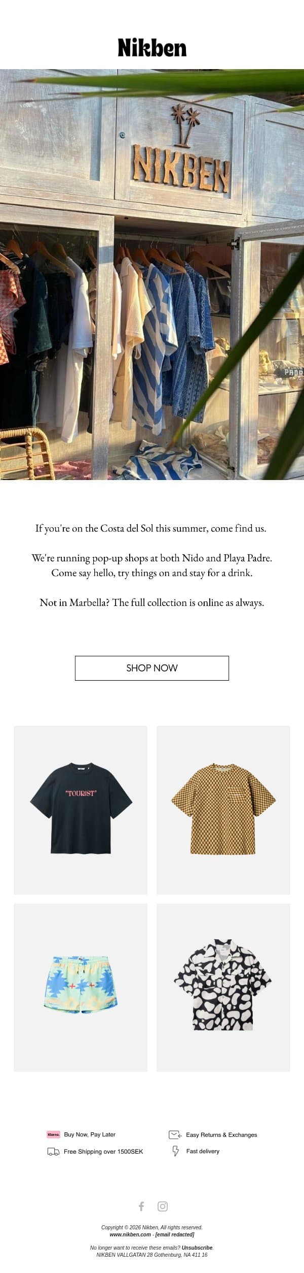 Find us in Marbella. email from Nikben screenshot