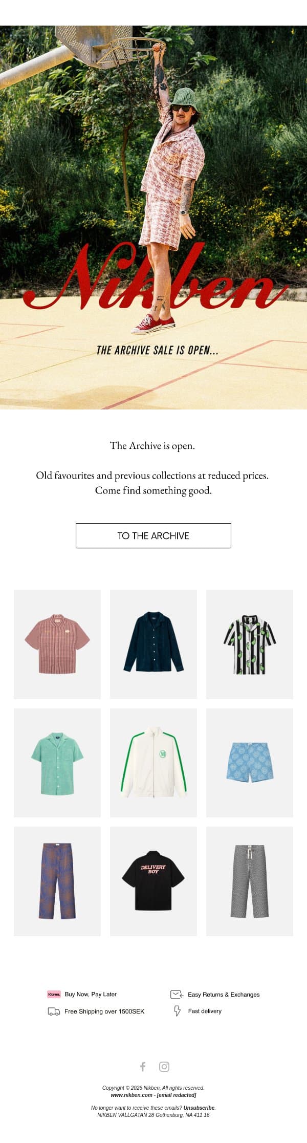 Slam dunk prices! email from Nikben screenshot