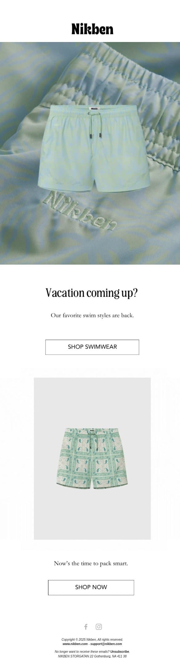 Vacation coming up? You’re in luck. email from Nikben screenshot