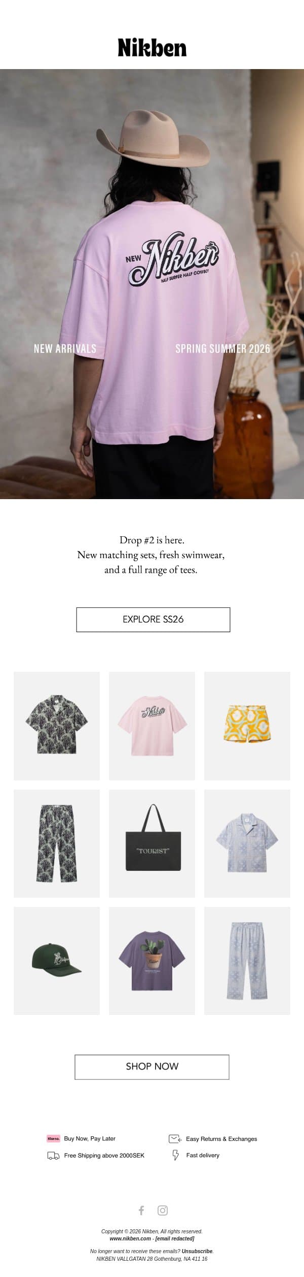 New arrivals! email from Nikben screenshot