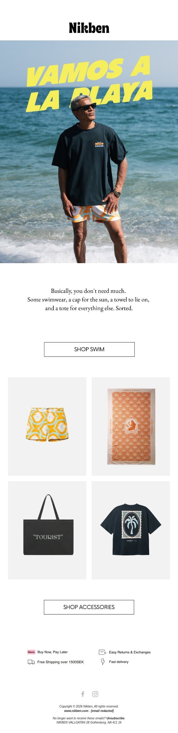 Beach days ahead. email from Nikben screenshot