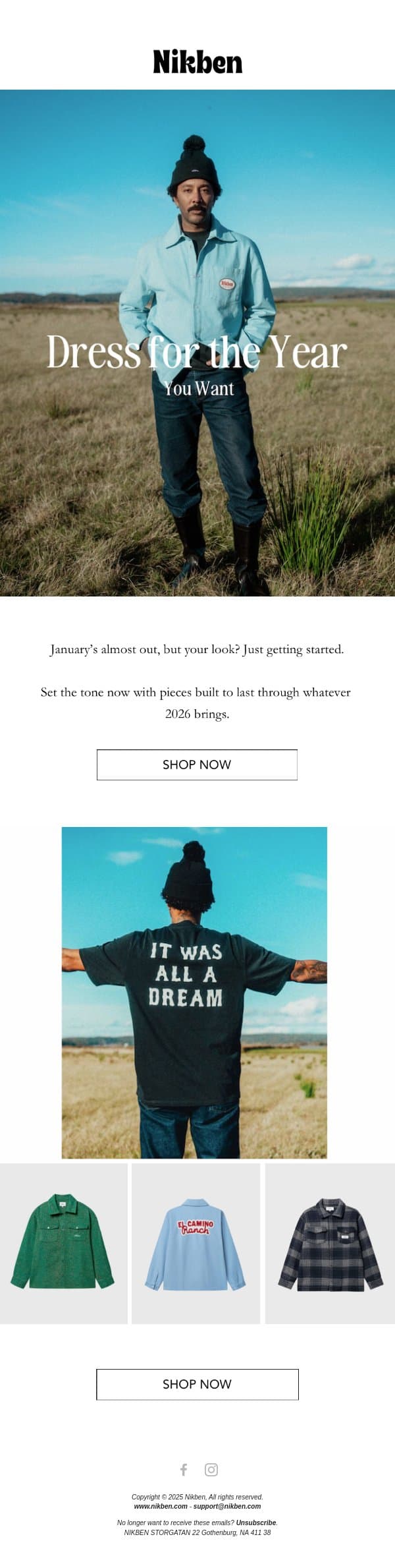 Start Strong. Keep Going. email from Nikben screenshot