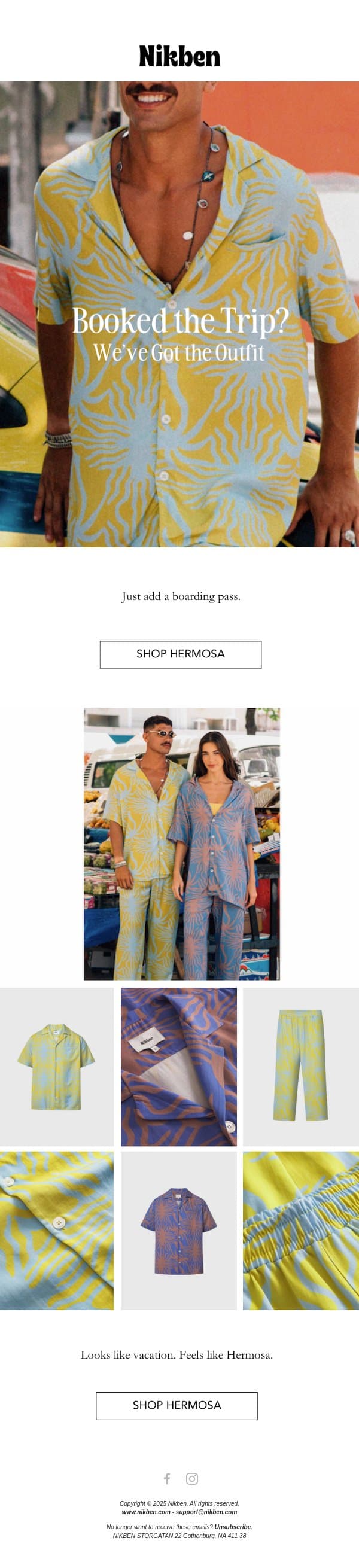 Vacation starts here 🌴 email from Nikben screenshot