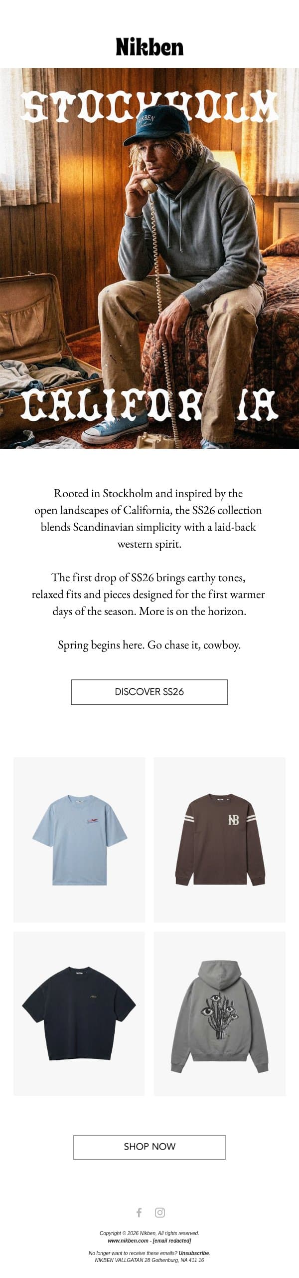 From Sthlm to Cali email from Nikben screenshot