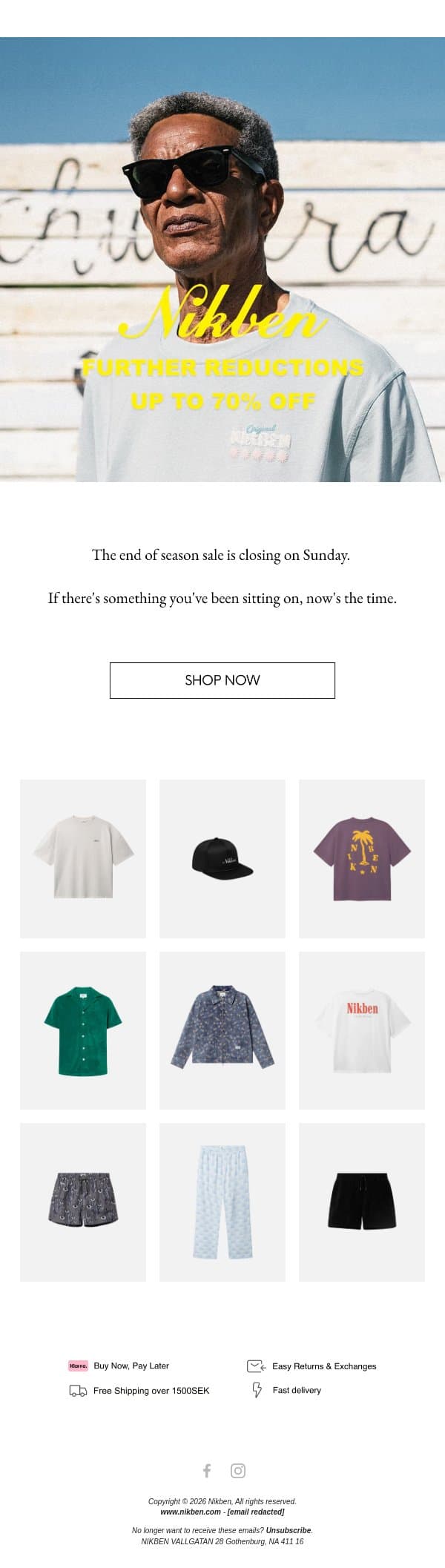 Last days of the sale. email from Nikben screenshot