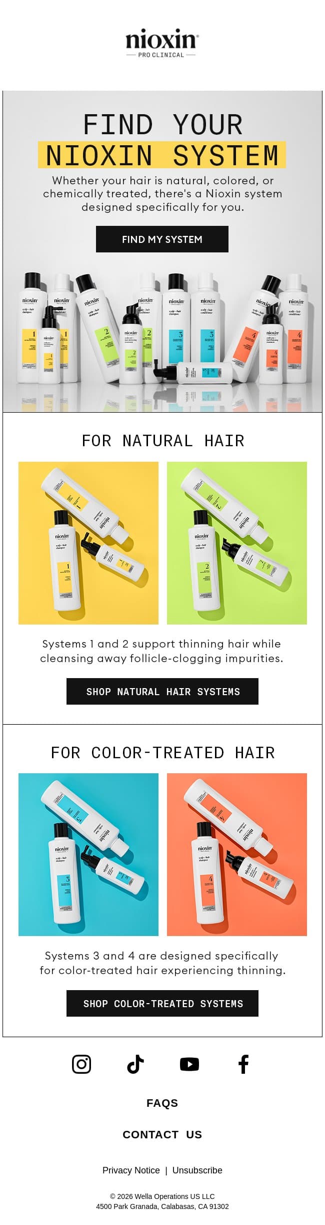 Personalized Hair Thinning Support Starts Here email from Nioxin screenshot