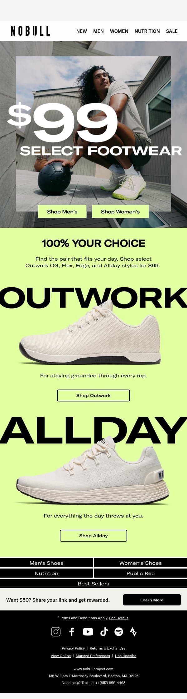 Your Next Pair Is $99 email from NOBULL screenshot