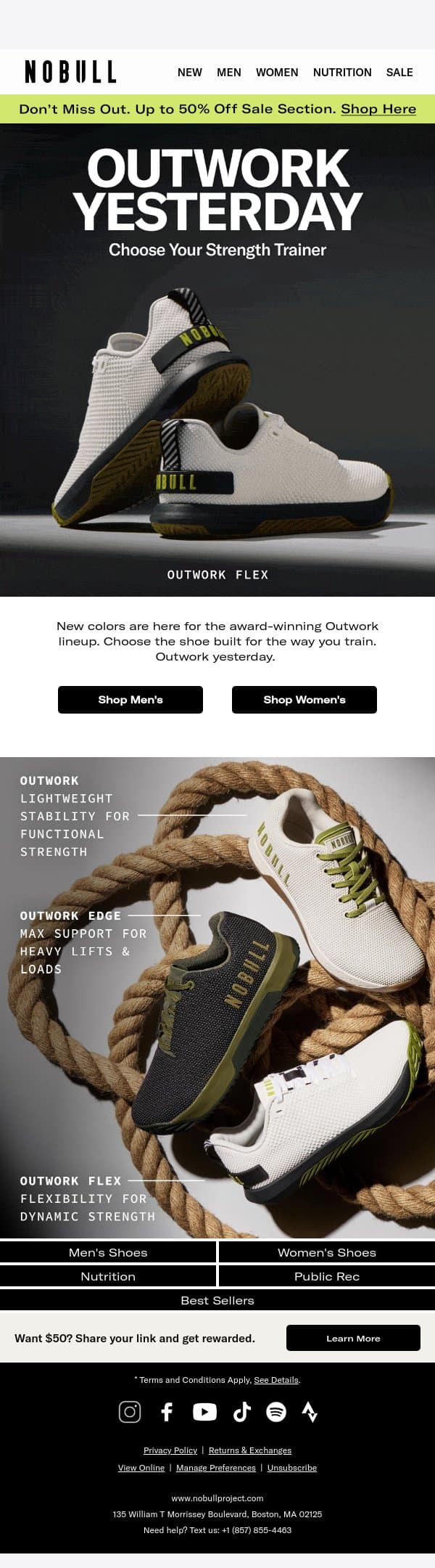 New Colors in Outwork email from NOBULL screenshot
