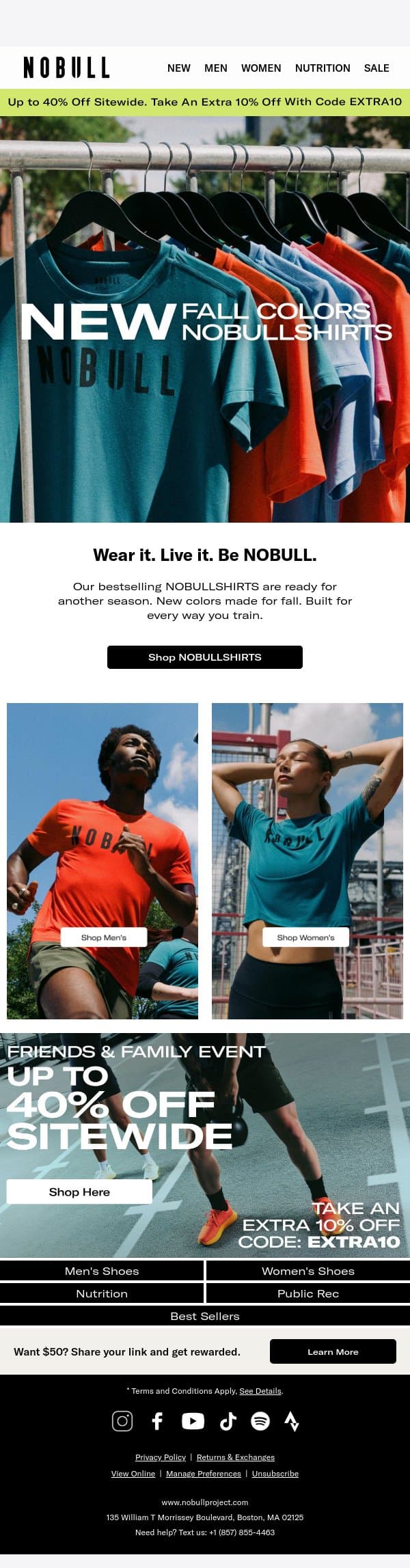 NOBULLSHIRTS in Fall’s Hottest Colors email from NOBULL screenshot