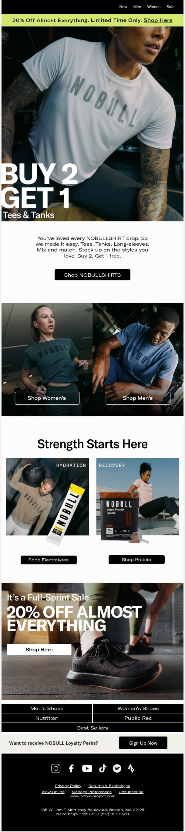 NOBULLSHIRTS: Buy 2. Get 1 Free. email from NOBULL screenshot