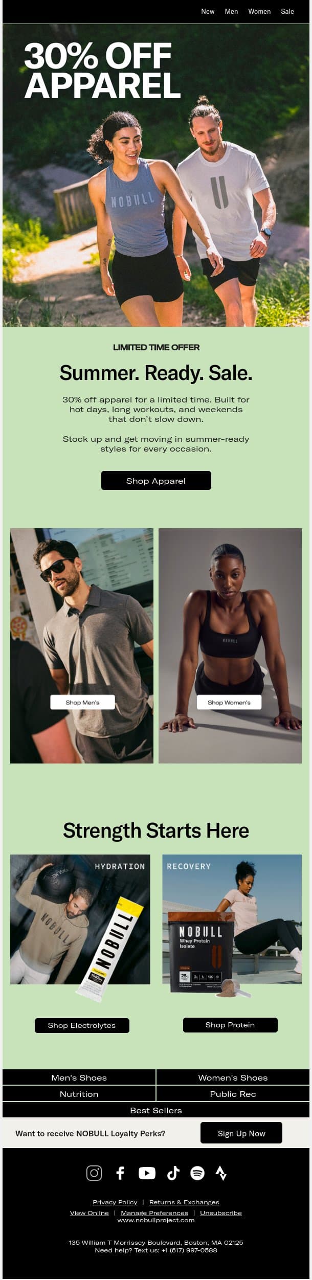 30% Off Apparel for a Limited Time. email from NOBULL screenshot