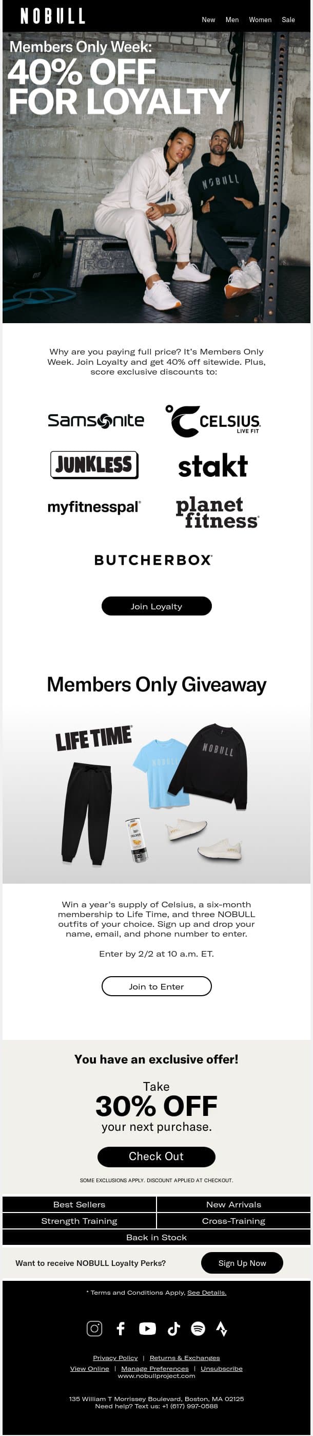 You Could Be Getting 40% Off Everything email from NOBULL screenshot