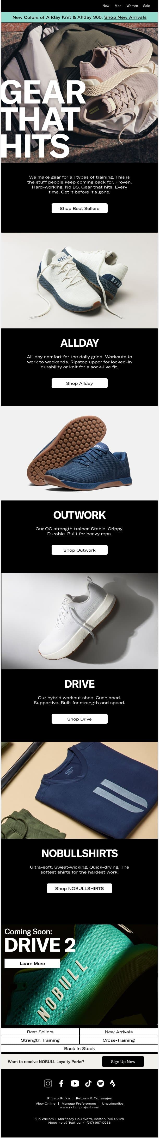 Gear That Hits. Every Time. email from NOBULL screenshot