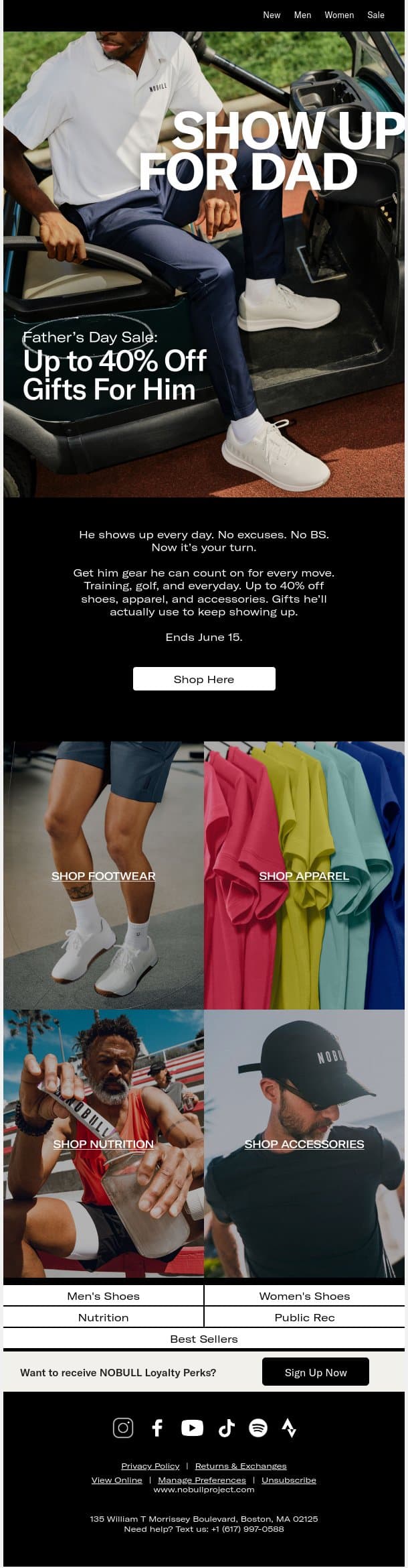 Father’s Day Sale Starts Now email from NOBULL screenshot