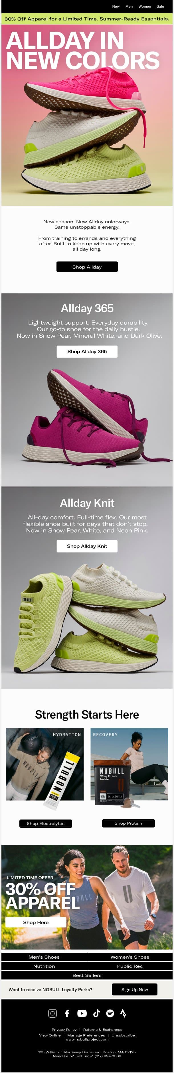 Allday Knit + 365 in New Colors email from NOBULL screenshot