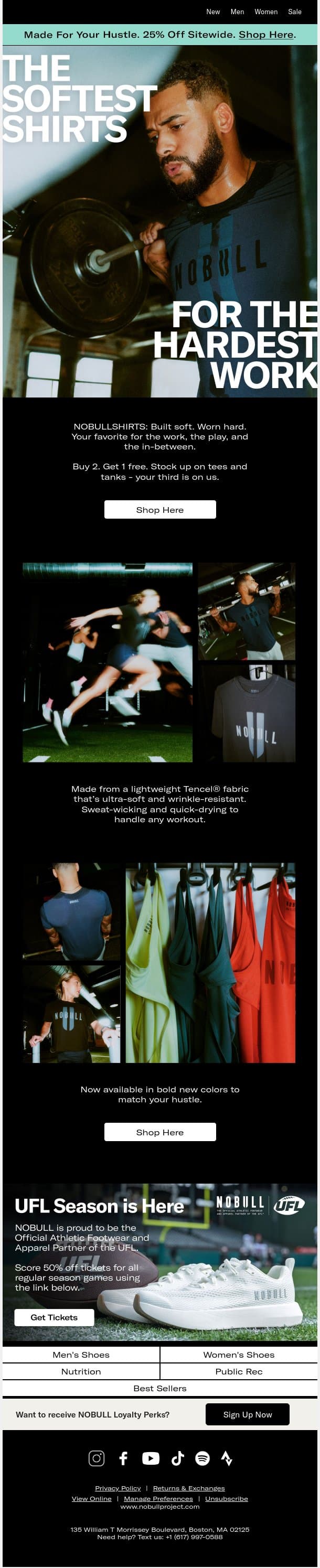 Buy 2. Get 1 Free. Tees & Tanks. email from NOBULL screenshot