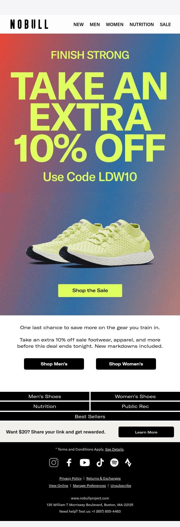 Last Call: Up to 40% Off + New Markdowns email from NOBULL screenshot
