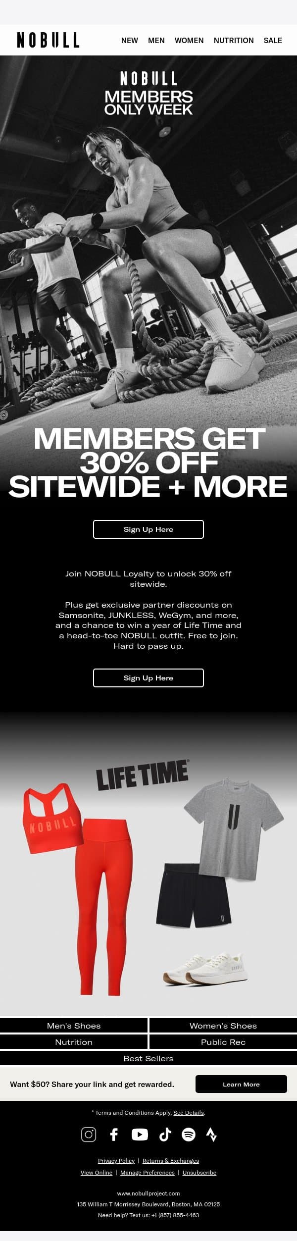 Want 30% Off Sitewide? email from NOBULL screenshot