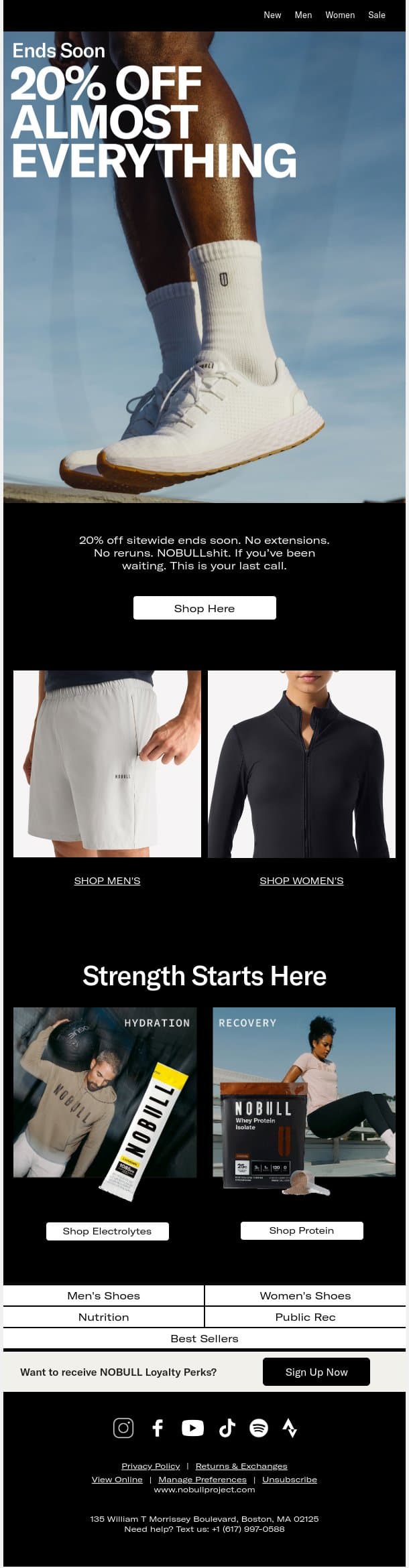 This Is It. 20% Off Ends Soon. email from NOBULL screenshot