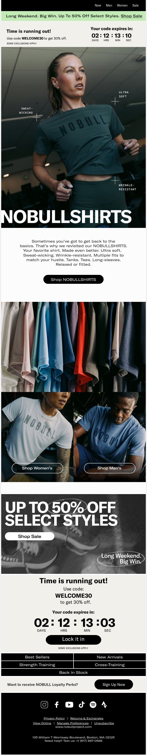 The Softest Shirts for the Hardest Work email from NOBULL screenshot