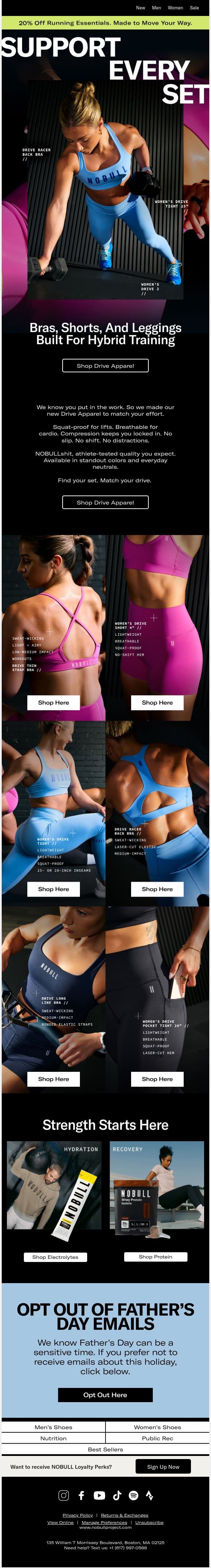Just In: New Women’s Apparel to Match Your Drive email from NOBULL screenshot