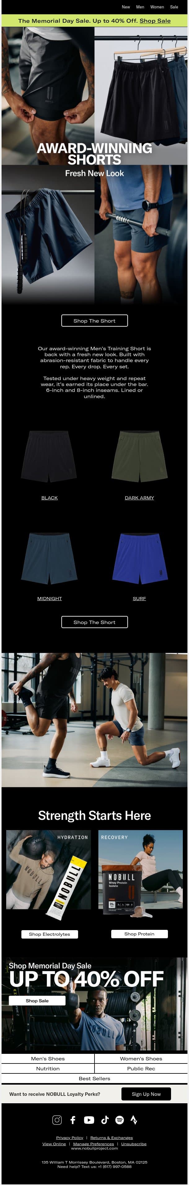 Award-Winning Shorts email from NOBULL screenshot