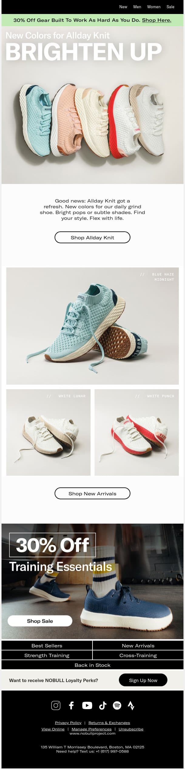 New Colors for Allday Knit email from NOBULL screenshot