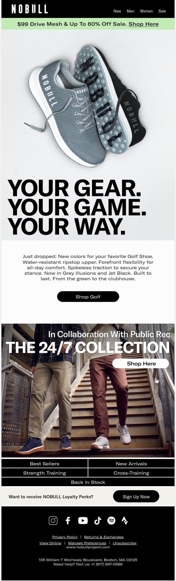 New Colors for Golf email from NOBULL screenshot