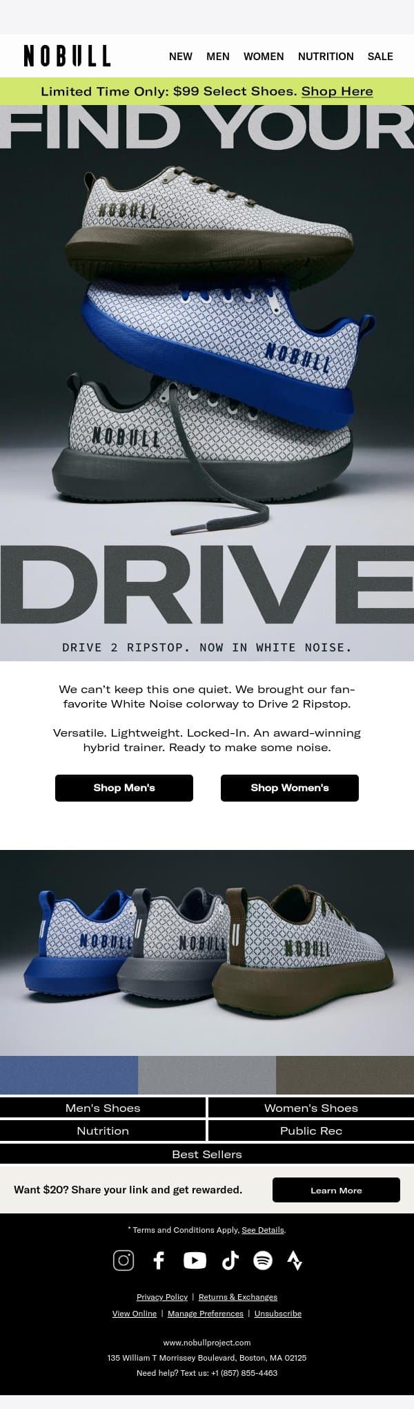 New Colors Ready for Hybrid Training email from NOBULL screenshot