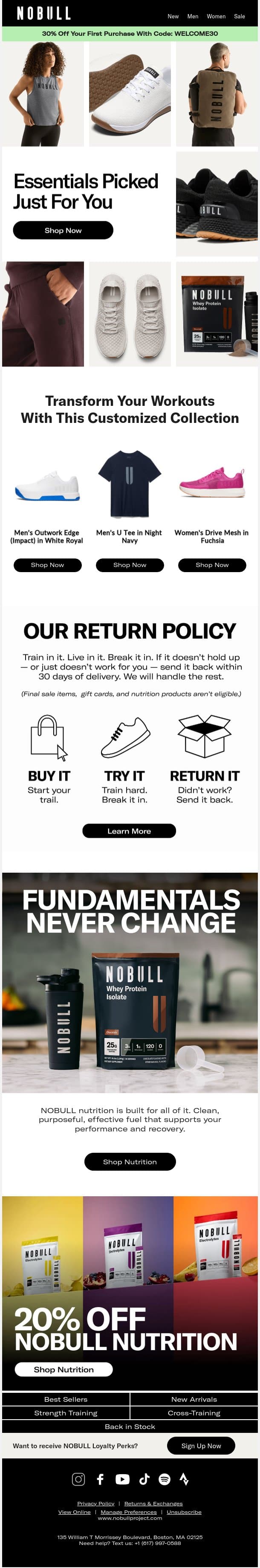Your Personalized Picks Are In email from NOBULL screenshot