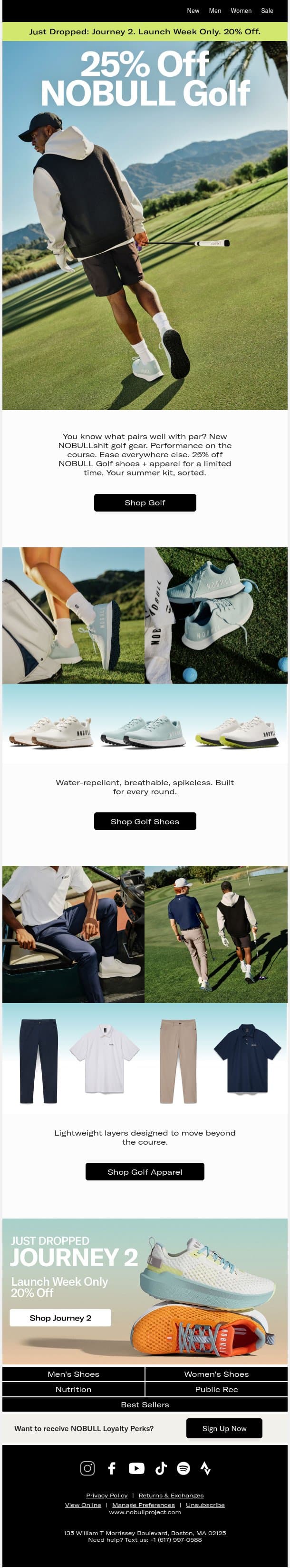25% Off NOBULL Golf email from NOBULL screenshot