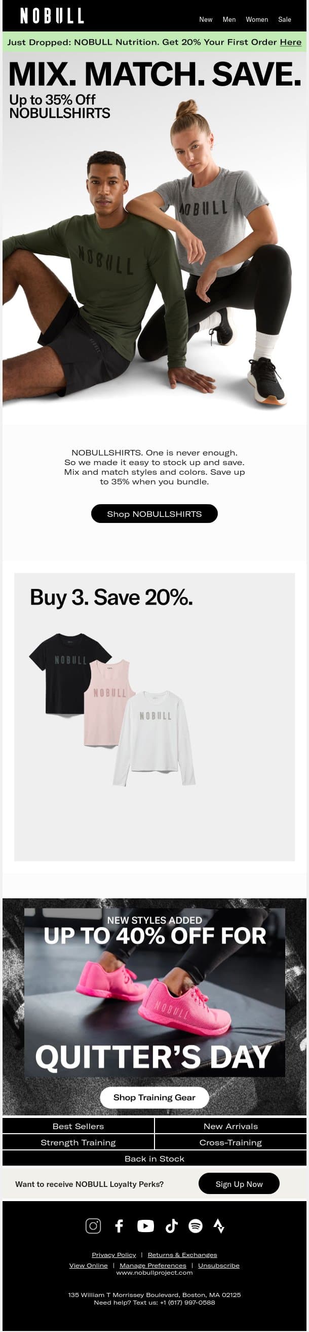 Save Up to 35% When You Bundle NOBULLSHIRTS email from NOBULL screenshot