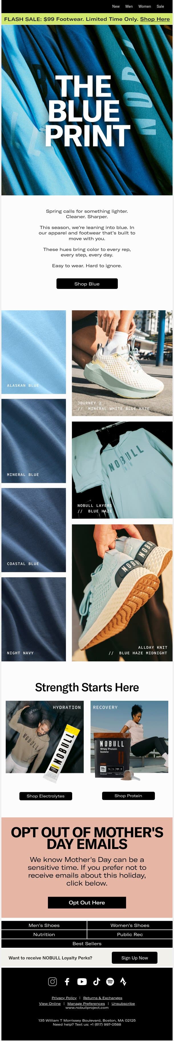 Refresh Your Fit in Shades of Blue email from NOBULL screenshot