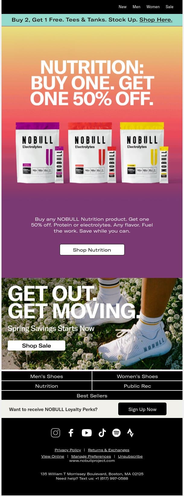 NOBULL Nutrition: Buy One. Get One 50% Off email from NOBULL screenshot