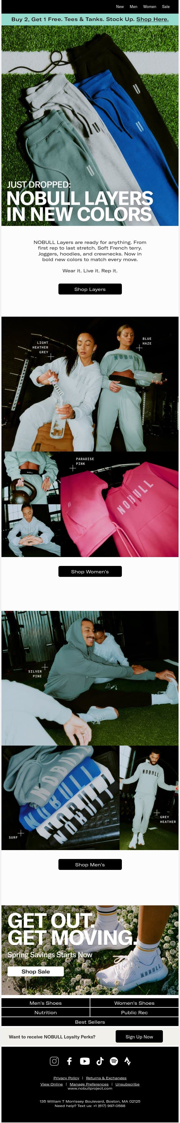 NOBULL Layers in Bold New Colors email from NOBULL screenshot