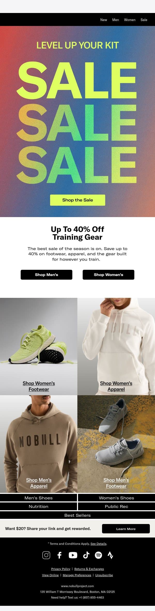 Save Up to 40% email from NOBULL screenshot