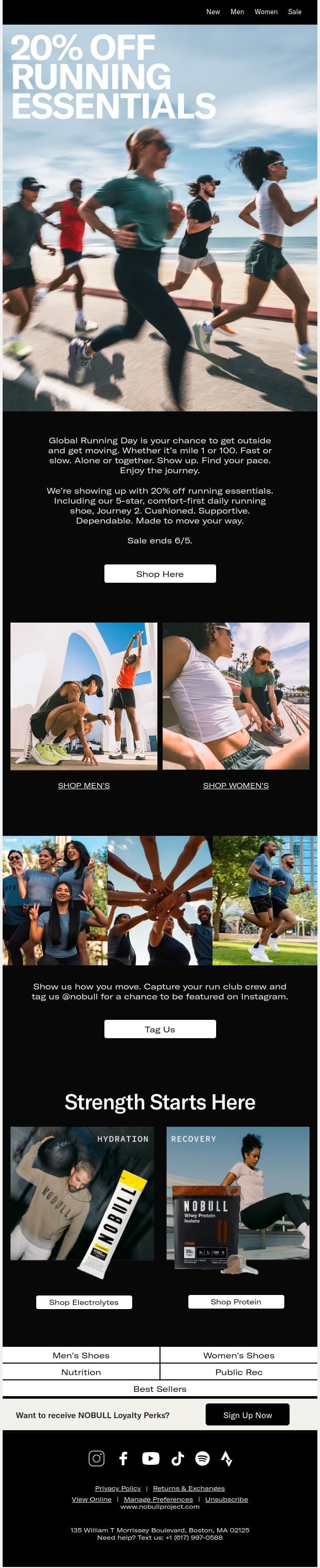 20% Off for Global Running Day email from NOBULL screenshot