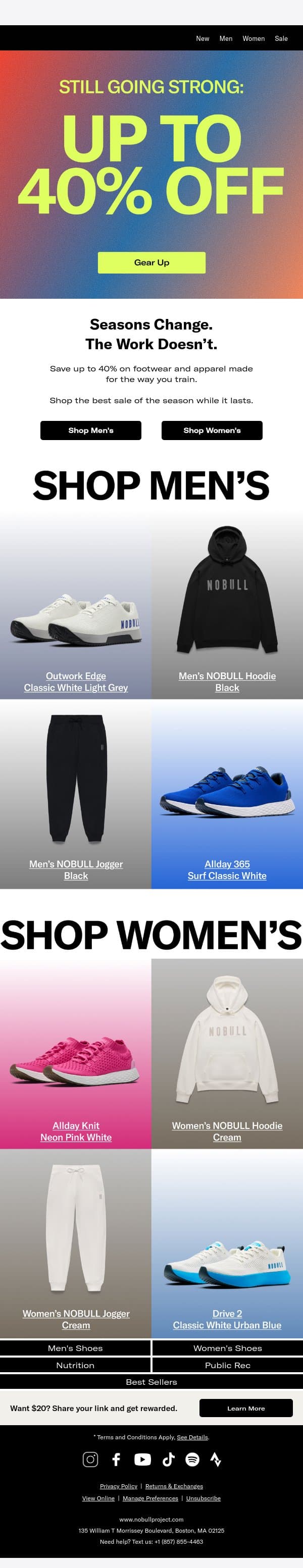 There’s Still Time: Up to 40% Off email from NOBULL screenshot