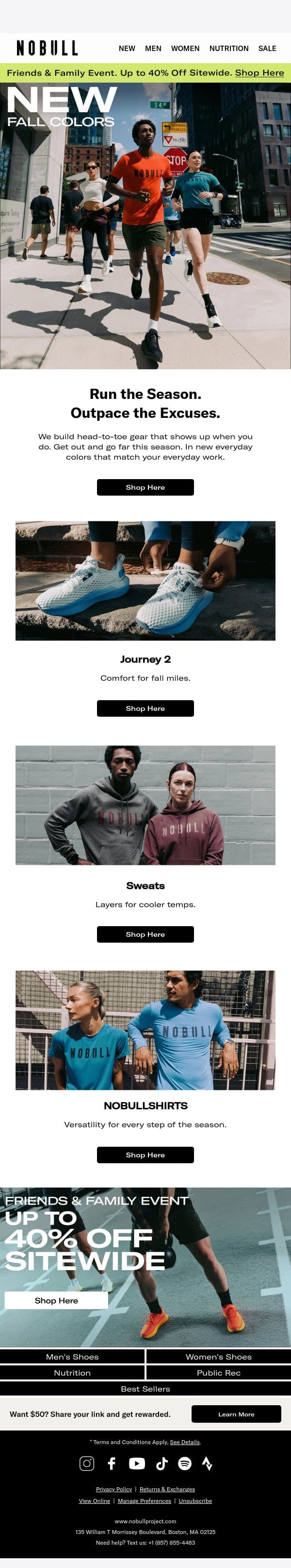 The Journey Continues. How Far Will You Go? email from NOBULL screenshot