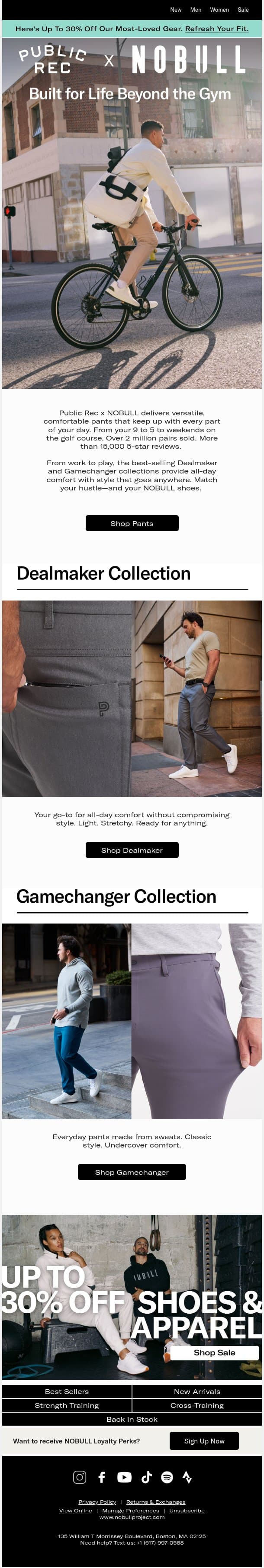 The Best Pants in the Game email from NOBULL screenshot