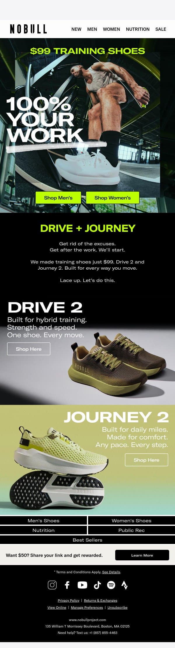 Training Shoes Now $99 email from NOBULL screenshot