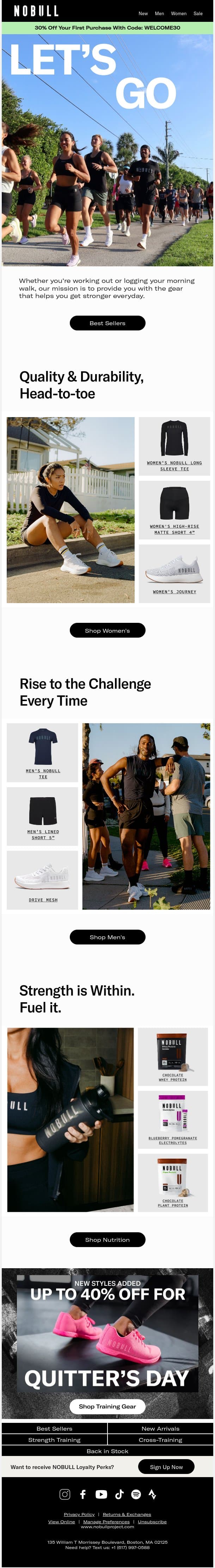 Workout Must-Haves, Head to Toe email from NOBULL screenshot