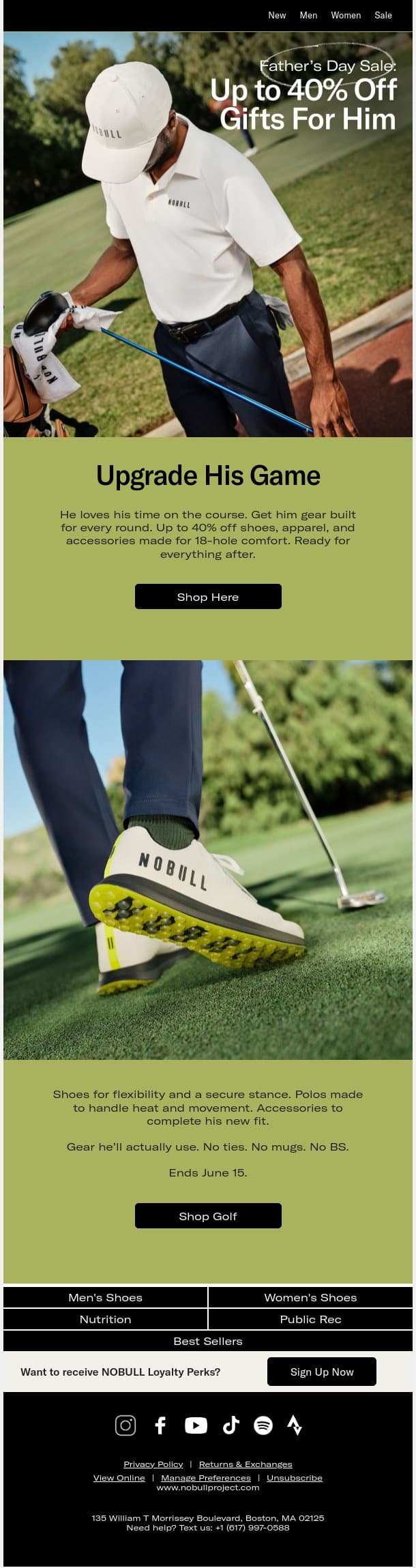 Father’s Day Sale: Up to 40% Off email from NOBULL screenshot