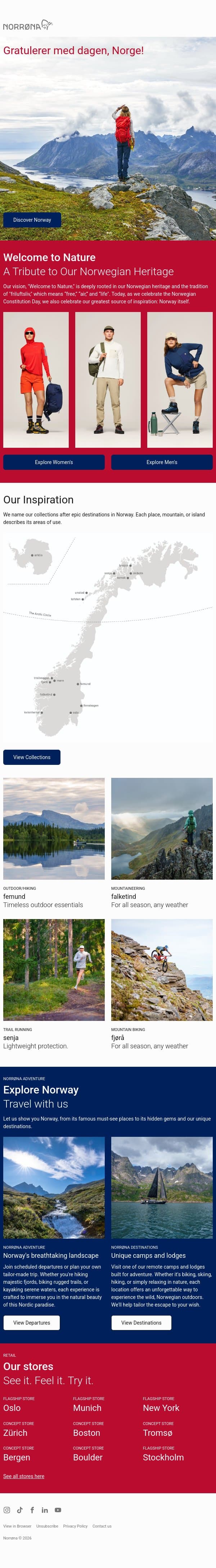 Gratulerer med dagen! 🇳🇴 email from Norrøna screenshot