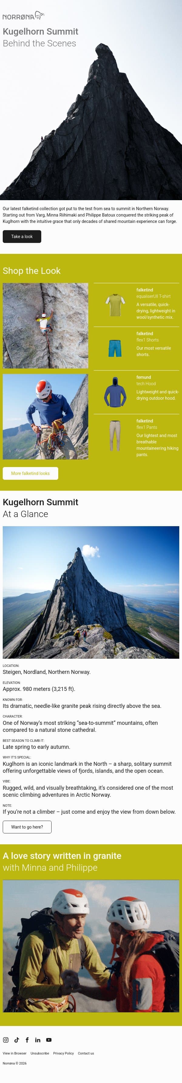 The Kugelhorn Summit 🏔️ email from Norrøna screenshot