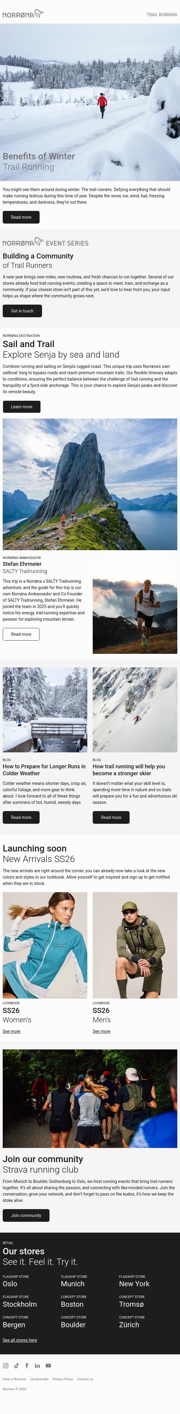 Run Through Winter ❄️ email from Norrøna screenshot