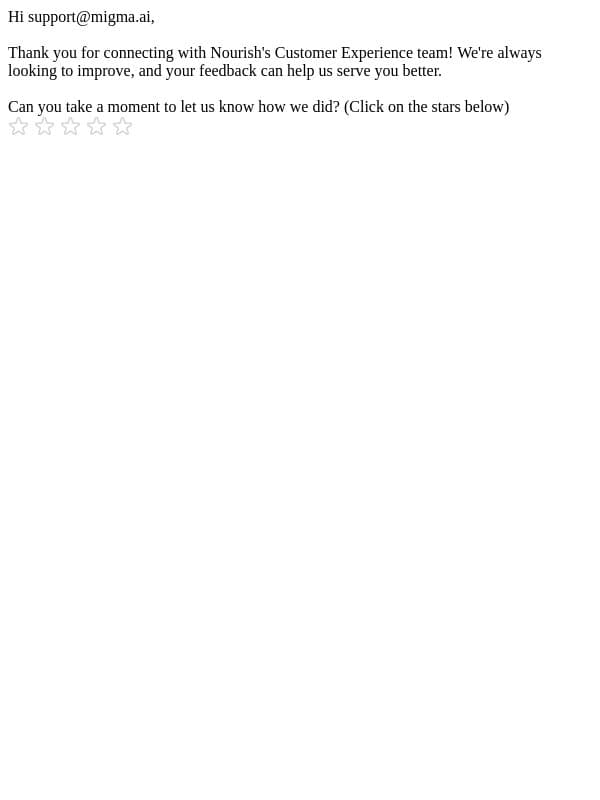 Re: Your Nourish Journey Awaits — Let’s Get You Restarted! email from Nourish screenshot